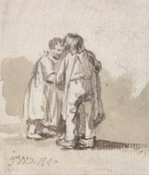 Un niño y una niña conversando